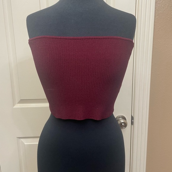 La Hearts Tops - L.A. Hearts maroon tube top